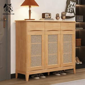 ขายตรงจากโรงงาน ราคาถูก รับทำโลโก้ ขั้นต่ำน้อย เป็นมิตรกับสิ่งแวดล้อม ดีไซน์ใหม่ ตู้เก็บรองเท้า เฟอร์นิเจอร์บ้าน ตู้รองเท้าไม้ - Product Image 1