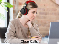 Headphone Bluetooth Over-Ear dengan kabel pengisi daya aktif Noise Cancelling baterai hingga 60 jam untuk iPhone Android - Mod putih