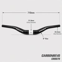 Guidon de trottinette électrique Carbonrevo en aluminium, résistant à la corrosion, performance stable, durable et longue durée de vie
