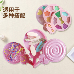 Cute Spinning Lollipop Makeup Storage Box 1L Cosmetic Organizer Pink Color Customizable Pattern - Product Image 2