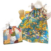 Robe Halter en Coton et Soie à Nœud pour Filles, Imprimé Floral, Sans Manches, Idéale pour les Vacances en Bord de Mer et les Chambres Climatisées