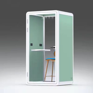 Cabine téléphonique insonorisée en acier détachable, bureau mobile et studio d'enregistrement pour atelier, immeuble <span class=keywords><strong>de</strong></span> bureaux ou appartement - Product Image 3