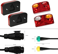 Kit de feux arrière pour remorque certifié E-Mark, 13 broches, multifonction, 12V/24V, haute luminosité, économes en énergie, câblage inclus