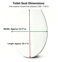 Couvercle de siège de toilette moderne antidérapant en ABS MBD-G010-F, 445*365mm/14.7*18.11in, blanc, pour salle de bain, remplacement, OEM disponible, directement de l'usine