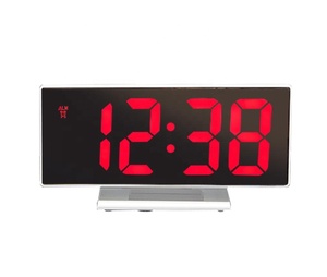 Nhựa Máy tính để bàn kỹ thuật số LED gương đồng hồ báo thức với nhiệt độ lịch dễ thấy số lớn hiển thị thông minh bảng đồng hồ - Product Image 4