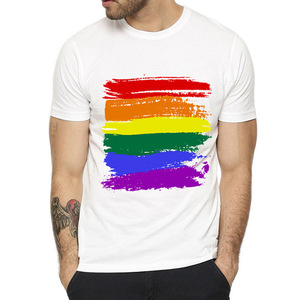 Venta al por mayor 30 diseños de moda sublimación LGBT bandera Arco Iris camiseta amor pareja lesbiana diseño <span class=keywords><strong>Gay</strong></span> orgullo camiseta para hombres - Product Image 5