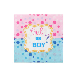 Girl Or Boy Printed Paper Napkins 330mm Themed Party Disposable Serviettes - Product Image 4
