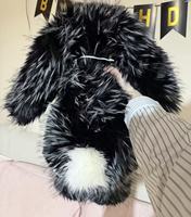 Peluche Lapin Noir Doux et Moelleux, Poupée Lapin Noir Kawaii, Peluche Animale pour Enfants