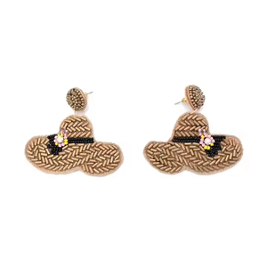 Chapeau de plage souple fait main, boucles d'oreilles à perles, bijoux pendantes pour femmes, accessoires d'été pour les vacances et les fêtes, taille personnalisée - Product Image 6