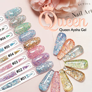 ดรีม เนล เจล 12 สี ควีน ไอชา เจล |   โปร่งใสเย็นชาและชวนฝัน ประกายมุกละเอียดแบบไล่เฉดสี เหมาะสำหรับมือใหม่และร้านเสริมสวย - Product Image 4