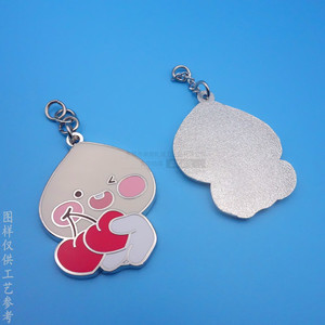 Custom Zinc Alloy Cartoon Zipper Pull Enamel Metal <b>Key</b> <b>Chain</b> For Bags 20mm Irregular Shape Hard Wearing - Product Image 3