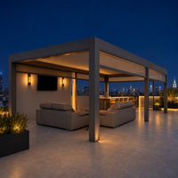 Pergola bioclimatique motorisée en aluminium, imperméable, revêtement poudré, écologique, 3x3m/6x4m