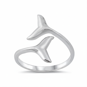 Bague queue de baleine en argent sterling 925 Collection de bijoux baleine à bosse en argent uni prix d'usine en gros du fabricant - Product Image 1