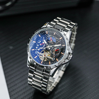 Montre mécanique automatique squelette pour homme, de luxe, tendance, lumineuse, avec bracelet en acier inoxydable, haute qualité