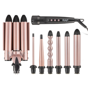 RAF <b>7</b> in 1 Multifunctional Hair Curler Tong Wand Curly <b>Iron</b> With 5 Gears Temperature and PTC Heating RAF <b>7</b> in 1 Hair Curler Wand - Product Image 1