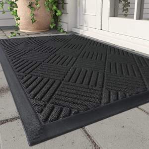 Alfombra peluda de goma de polipropileno personalizada, alfombrilla antideslizante para puerta y alfombrilla absorbente lavable para interior/exterior para uso doméstico - Product Image 1