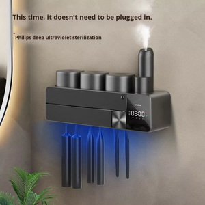 Sterilizzatore per Spazzolini da Denti a Parete - Doppia Funzione di Sterilizzazione e Asciugatura. Scaffale portaoggetti per lavabo da bagno. - Product Image 6