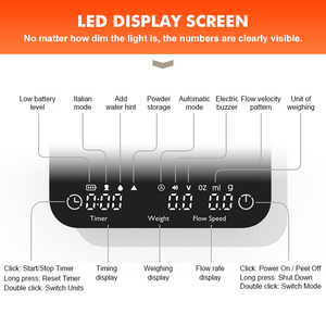 Thiết Kế Mới Có Thể Sạc Lại <span class=keywords><strong>Mini</strong></span> Cà Phê Quy Mô Với Bộ Đếm Thời Gian Espresso 3Kg/0.1G Chính Xác Quy Mô Cho Đổ Hơn - Product Image 3