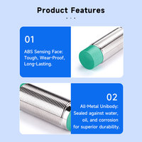 Capteur de proximité inductif métallique cylindrique DOMENZI M8 M12 M18 M30 10-30VDC 3 fils NPN PNP NO NC