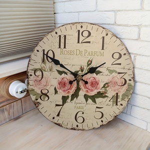 Hiện Đại Mdf Hoa Trang Trí Đồng Hồ Treo Tường Thạch Anh Mặt Duy Nhất Thiết Kế Kỹ Thuật Số Cho Phòng Khách Với Mô Hình Nhà Máy - Product Image 1