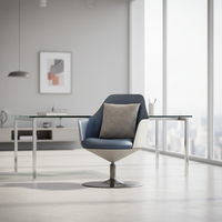 Fauteuil moderne pivotant réglable en cuir avec dossier incurvé pour la maison Salon Salle à manger