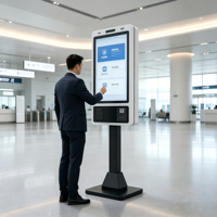 Terminal de paiement 32 pouces, borne libre-service, système d'exploitation Android, processeur quadricœur RK3288, mémoire DDR3 2 Go, imprimante thermique, système de point de vente