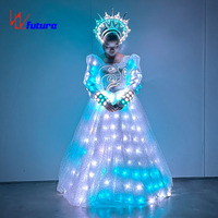 Ensemble de jupes lumineuses LED pour filles Princesse créative Cosplay Ballet Robot Stage Performance Festive Party Parade Bright Dress