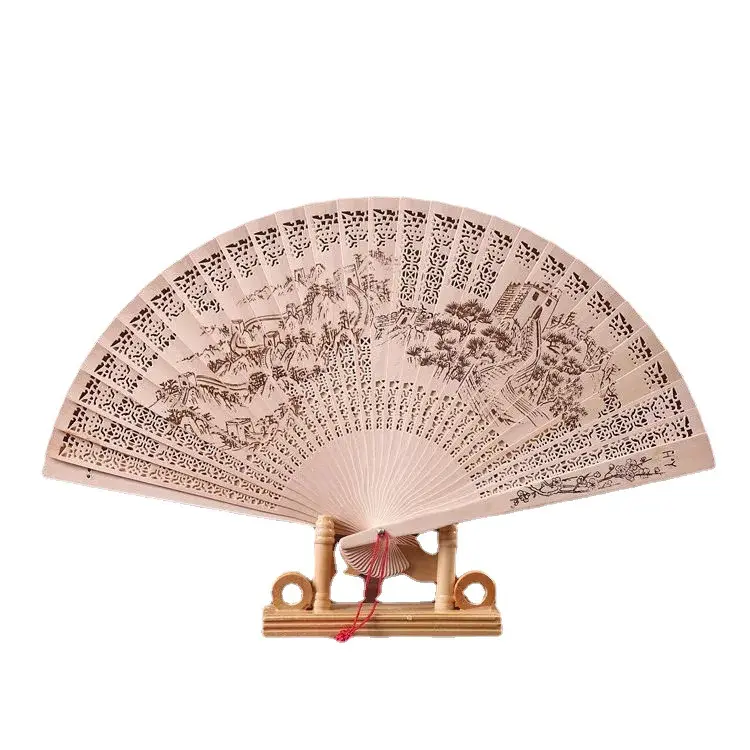 O-F002 Wedding Holiday Gifts Wooden Hand Fans Chinese Culture Bamboo hand Fan High Quality Hand Held Fan
