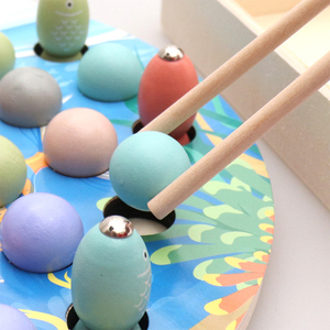 los niños Juego de la pesca se formación clip Bola de mármol 3-6 años los niños y las niñas enseñanza SIDA juguetes de madera - Product Image 5