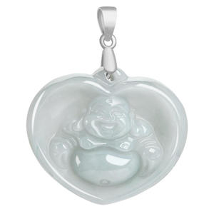 Pendentif Bouddha en jadéite naturelle du Myanmar, argent S925, unisexe, design original, style chinois, cadeau avec certificat d'évaluation D259 - Product Image 5