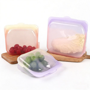 Bolsas de silicona para almacenar alimentos, juego grande, mediano y pequeño, transparentes, reutilizables, aptas para refrigerador, para preparar comidas - Product Image 4