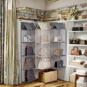 Modern Heavy-Duty Fabric Hanging Handbag Organizer with Multifunctional Mesh Shelves Closet Storage Purse and Organizer - Product Image 3