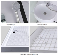 Salle de bain préfabriquée complète WC Toilettes Cabine de douche de luxe avec porte coulissante et cadre pour usage hôtelier