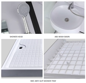Salle <span class=keywords><strong>de</strong></span> bain préfabriquée complète WC Toilettes <span class=keywords><strong>Cabine</strong></span> <span class=keywords><strong>de</strong></span> <span class=keywords><strong>douche</strong></span> <span class=keywords><strong>de</strong></span> luxe avec porte coulissante et cadre pour usage hôtelier - Product Image 5