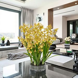 Oh Arts <b>Best</b> Selling <b>Artificial</b> Orchid Flowers Wholesale Silk Flowers Real Touch Orchid in Glass Pot for Living Room Decoration - Product Image 3