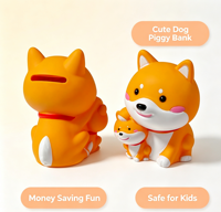 Tirelire en vinyle Shiba Inu mignonne, de haute qualité, étanche, portable, cadeau créatif pour enfants, décoration de la maison