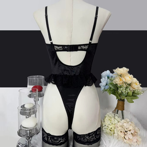 Nuovo stile Sexy calza Sexy Sexy intimo body Top con ferretto biancheria intima giarrettiera Set di Halloween 2 pezzi tuta uniforme - Product Image 3