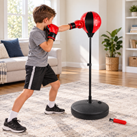 Ensemble de ballon de frappe pour enfants avec support réglable en hauteur, gants de boxe et pompe manuelle, ensemble de boxe pour enfants pour la pratique des débutants