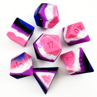 Ensemble de dés DND en acrylique personnalisé et ensemble de dés vierges en silicone, ensemble de dés de jeu de rôle écologiques, fournisseur pour fabricants
