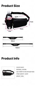 Crossbody Camping <b>Waterproof</b> Tactical Hiking Cycling Running Belt Waist Bag Sport Fitness Fanny <b>Pack</b> With Water Bottle Holder - Product Image 2