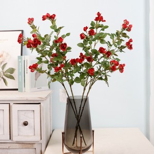 Fleur de rose en soie multi-têtes à tige unique QIHAO, haute simulation, pour décoration de mariage et de maison - Product Image 2