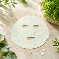 Masque facial en tissu vert Y211 en fibre végétale colorée biodégradable à la chlorophylle de velours de mûrier pour soins de la peau