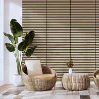Panneau mural et de plafond en MDF avec placage bois, flexible, moderne, insonorisant et décoratif pour la maison