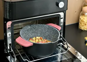 Hot bán nhôm lá soong món ăn với Glass Top lò vi sóng an toàn Cookware Set hổ phách"