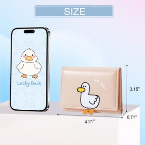 Monedero Plegable Mini con Diseño de Pato 3D, Cartera Pequeña para Mujer, con Bolsillo para Efectivo, Tarjetero, Ventana para Identificación, Estampado Animal, Piel Sintética - Product Image 4