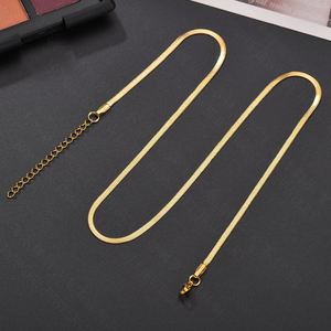 สร้อยคอแบบโซ่ลายก้างปลาชุบทอง 18K กันน้ำ วัสดุ 316L สำหรับทำเครื่องประดับ สร้อยคอผู้หญิง - Product Image 3