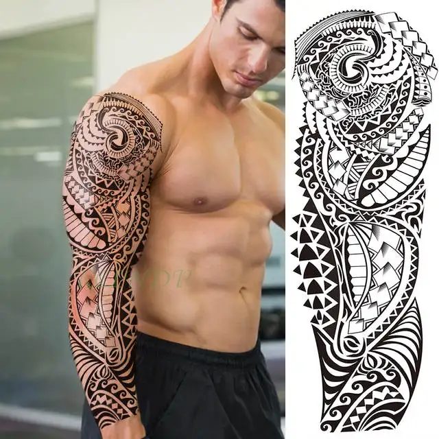 Male Custom Cheap Price Temporary Tattoo Full Arm Large Fashion Tattoo Sticker For Adult