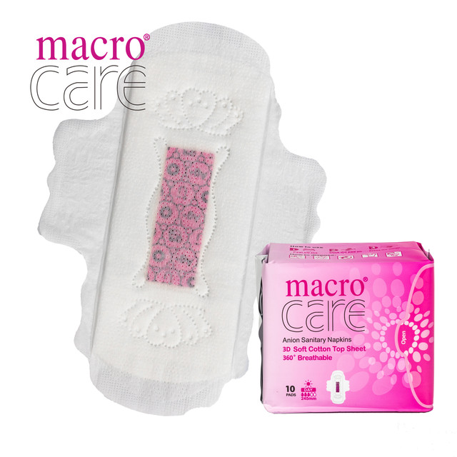 Macro Care Brand Anion Ultra Thin Super Absorbent Cotton Women Sanitary Pads & Napkins Wholesale