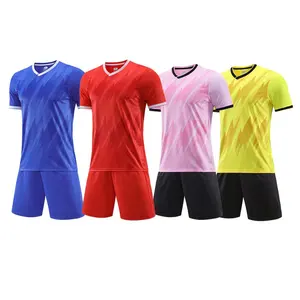 Custom Ropa Deportiva Futbol Azul Preto Laranja Conjunto Completo Jogos De Futebol Adultos Camisa De Futebol Com Colar