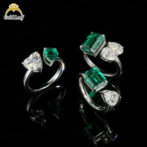 Goldleaf <b>925</b> Sterling <b>Silver</b> Oval Cut Moissanite Wedding & Party Women's <b>Ring</b> - Product Image 3